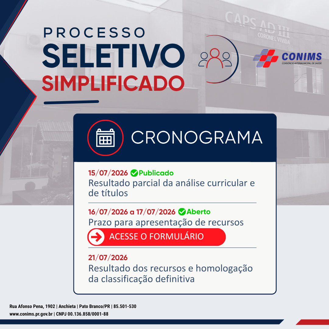 ABERTO PERÍODO DE RECURSOS
